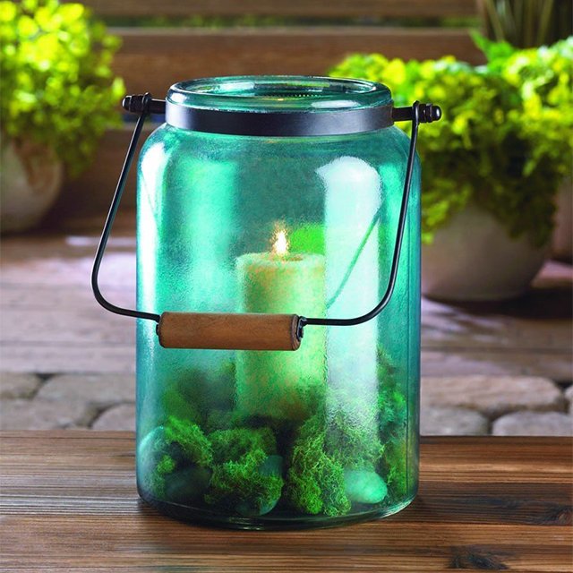 Blue Jar Candle Lantern