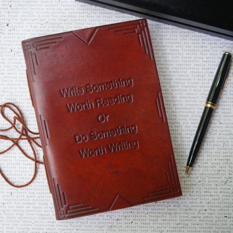 Write Something Worth Reading Handmade Leather Journal