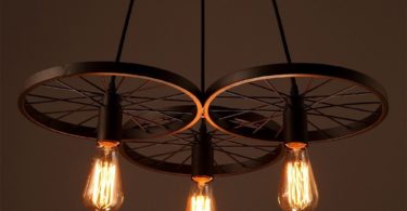 Lixada 3 Arms E26/E27 Hanging Metal Wheels Ceiling Pendant Light