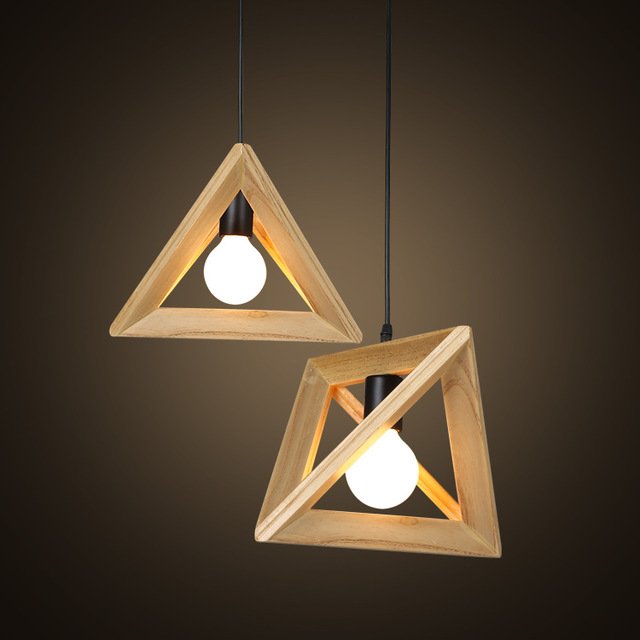 Geometric Wooden Pendant Lights