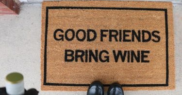 Good Friends Bring Wine Doormat