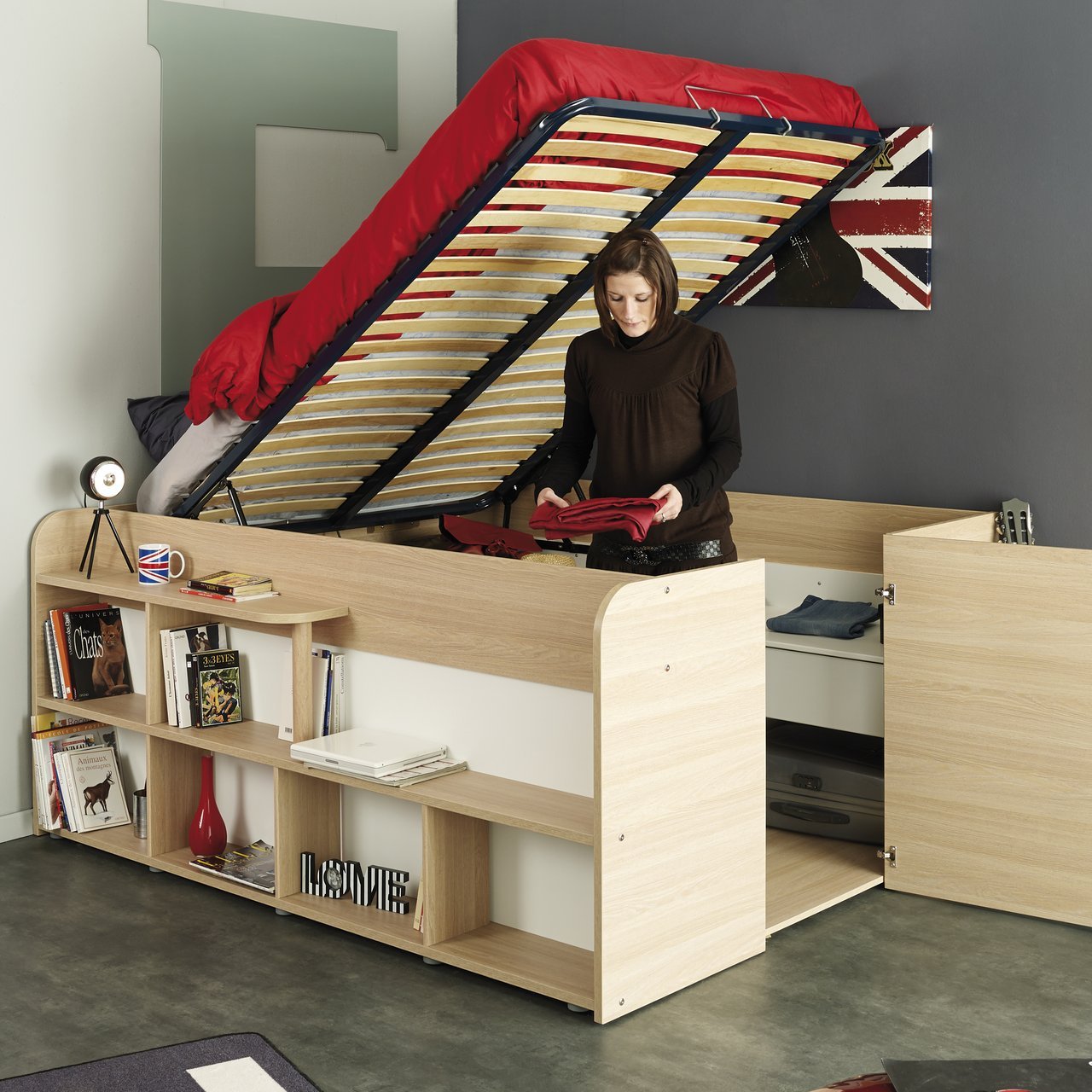 Parisot Mallow Silex Oak Platform Bed