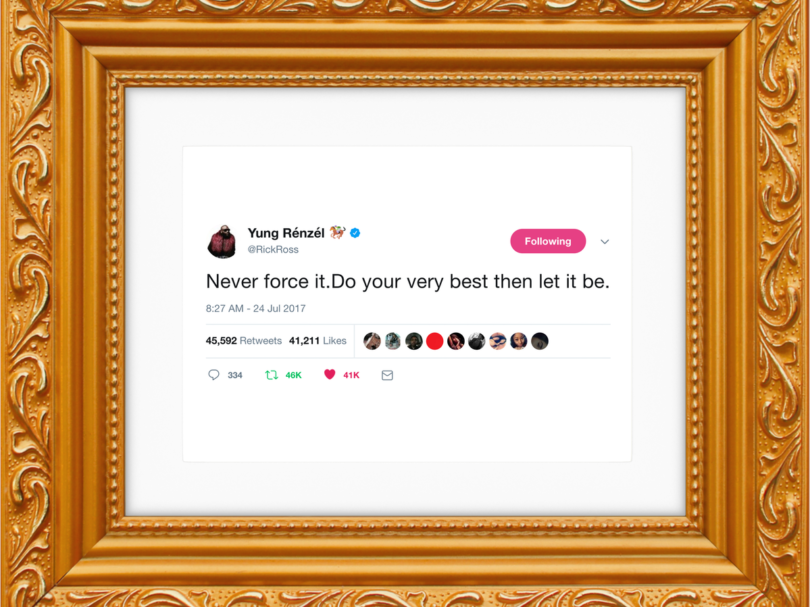 Rick Ross Framed Tweet