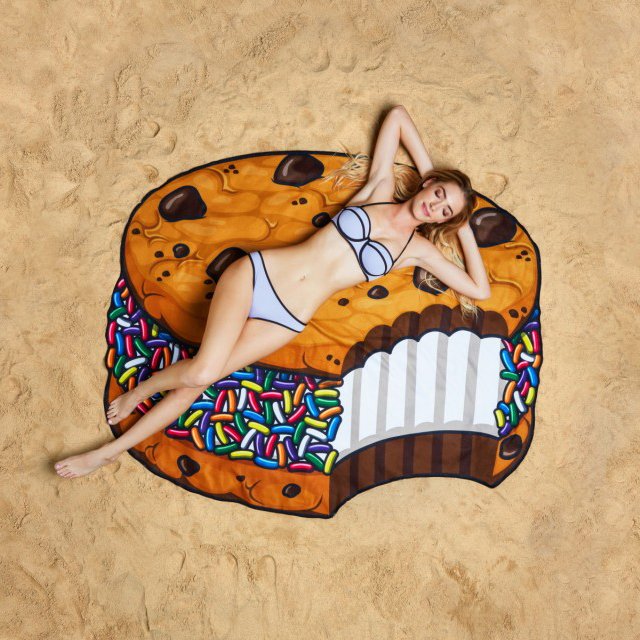 Ice Cream Sandwich Cookie Beach Towel Blanket