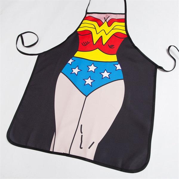 Wonderwomen Be The Character Adult Size 100% Cotton Adjustable Black Apron