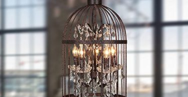 Rural Industries Wind Iron Crystal Chandeliers Birdcage