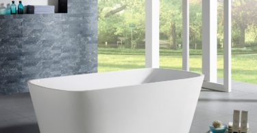 MAYKKE Canaveral 67 Inches Modern Rectangle Light Acrylic Bathtub