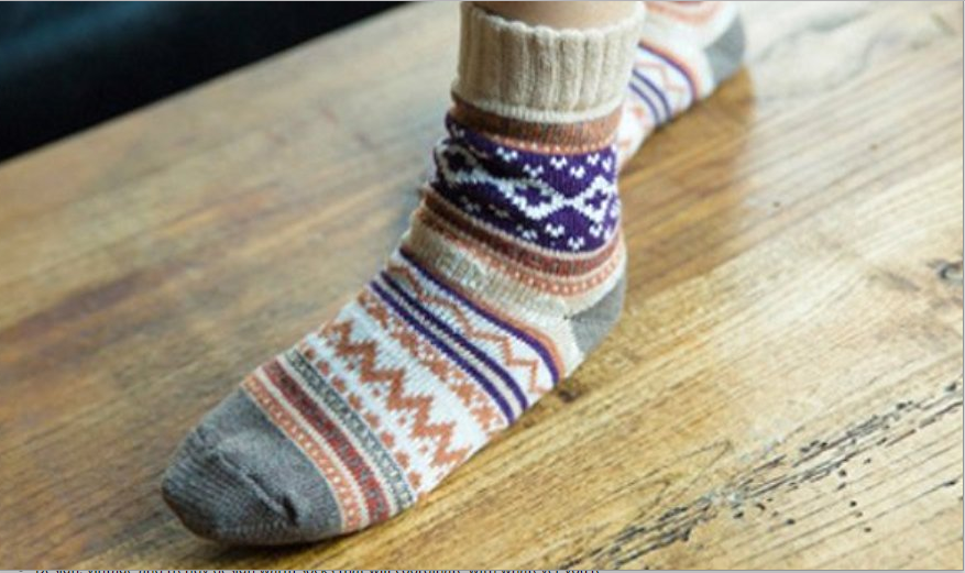 Vintage Style Winter Knitting Warm Wool Crew Socks