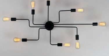 Black Metal Steel Art Flush Mount Ceiling light with 8 Lights