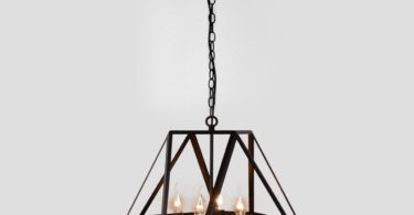 Antique Black Metal Hanging Lantern Candle Chandelier
