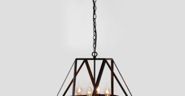 Antique Black Metal Hanging Lantern Candle Chandelier