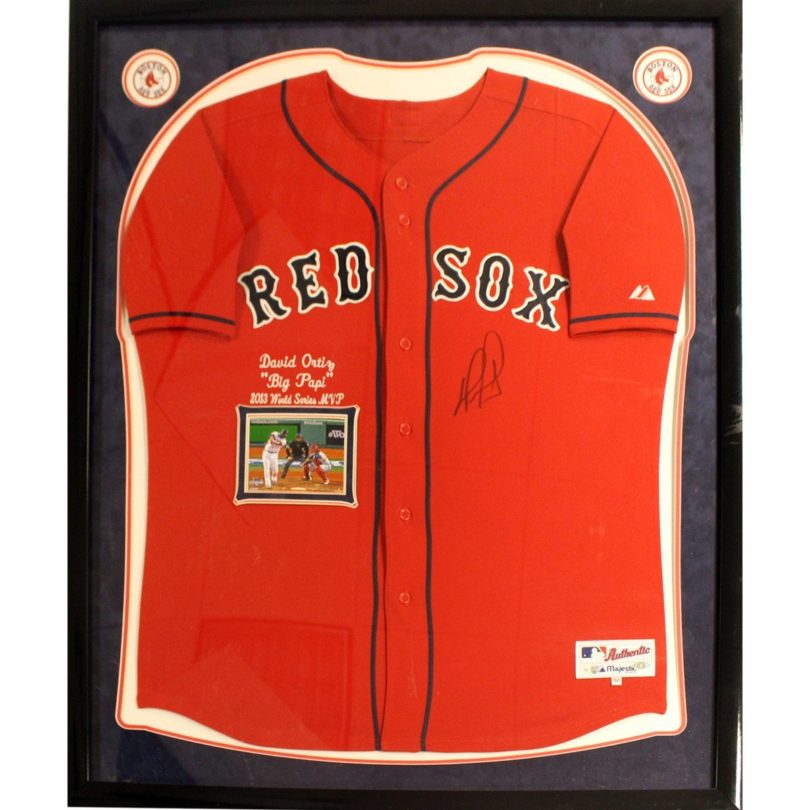 David Ortiz Elite Framed Signed Authentic Red Sox Alternate Jersey