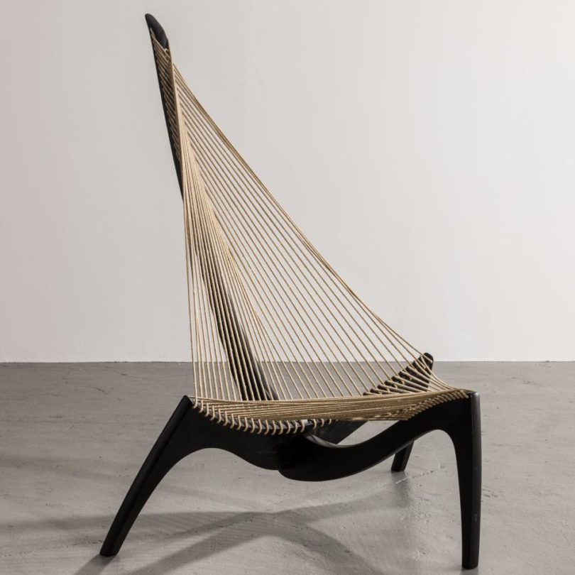 Stained Ash Harp Chair by Jørgen Høvelskov for Christensen & Larsen Mö…