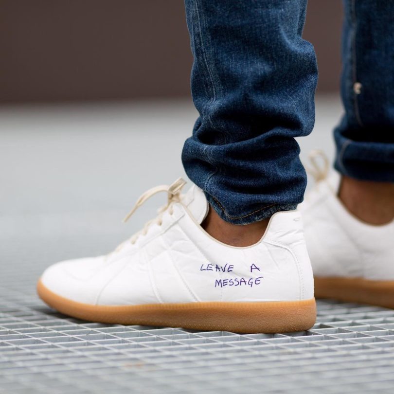 Maison Margiela White Replica Pen Sneakers » Petagadget