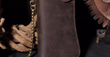 Genuine Crazy Horse Vintage Leather Chain Wallet