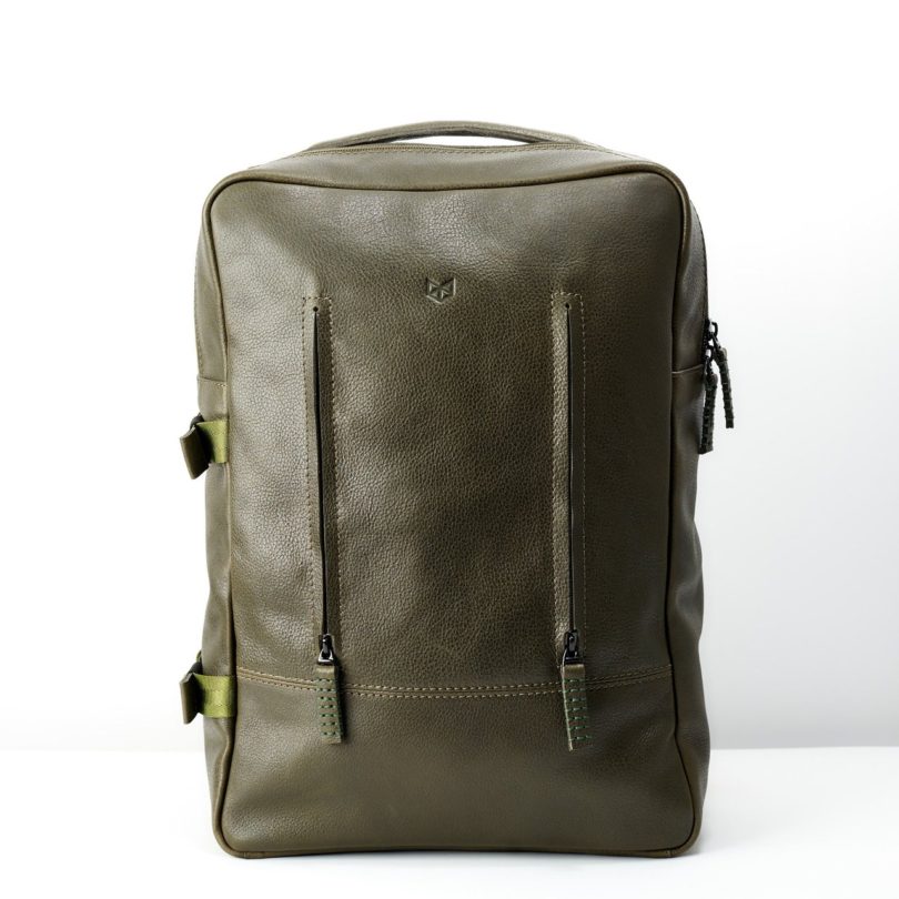 Hunter Green Leather Tamarao Backpack Rucksack