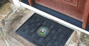 FanMats Navy Medallion Door Mat