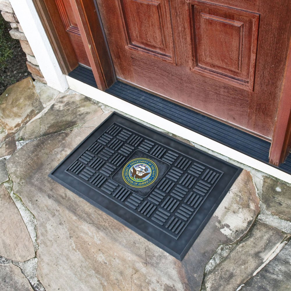 FanMats Navy Medallion Door Mat