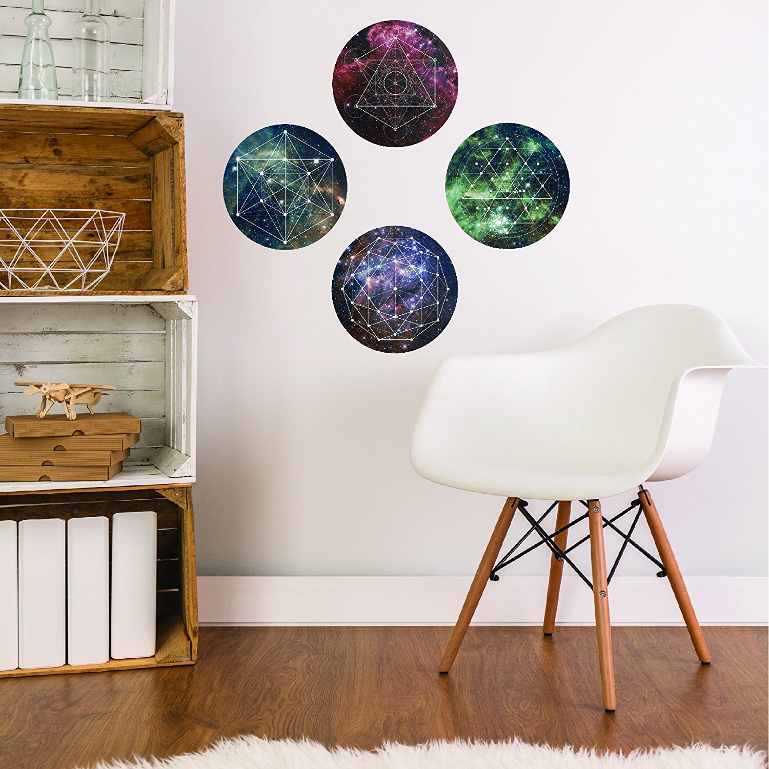 Space Galaxy Geometry Wall Decals