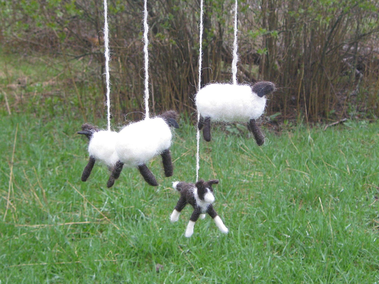 Felted Border Collie and Sheep Baby Mobile