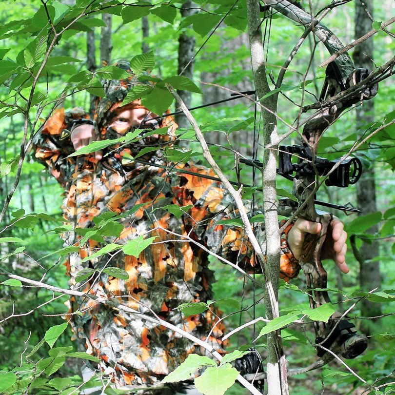 Blaze Orange 3D Leafy Camo Camouflage Ghillie Suit for Hunting or Wildlife Photography by See3D