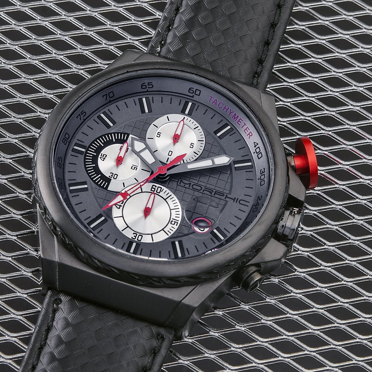 Morphic M39 Series Chronograph Genuine Leather Strap Watch