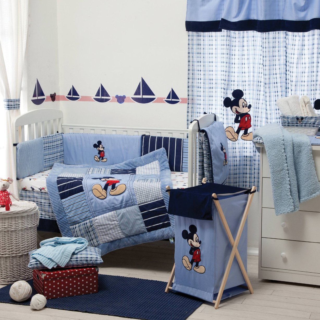 Blue Mickey Mouse Bedding Collection Crib Bedding Set