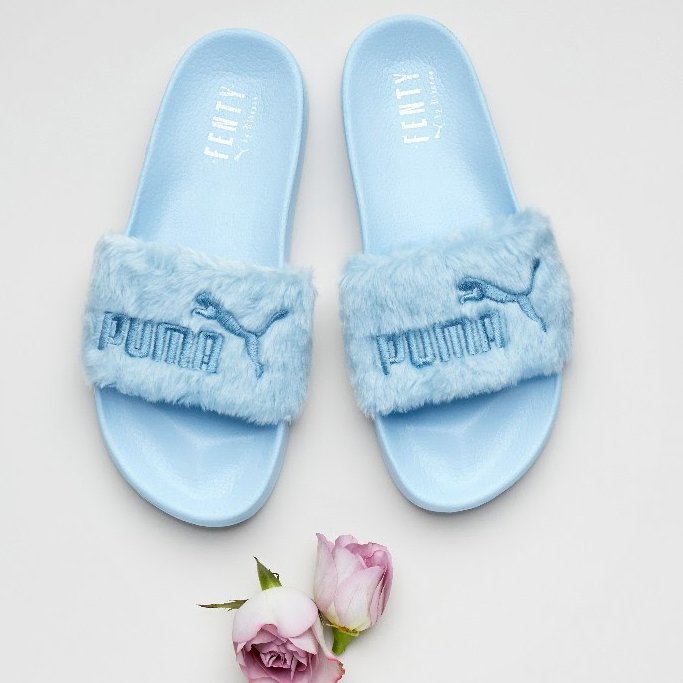 Cool Blue Puma Fur Slide WNS Rihanna