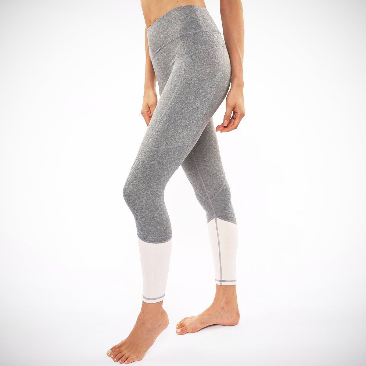 Riley 7/8 Medium Waist Tight in Heather Grey/Blush