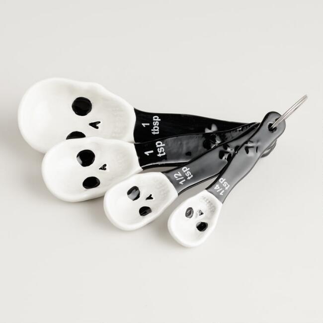 Skull Design Ceramic Measuring Spoons