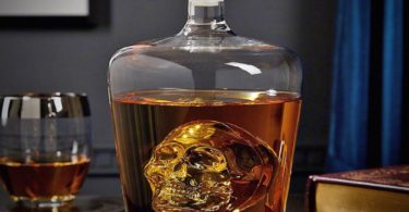 Floating Phantom Skull Glass Decanter and Shot Glass Set