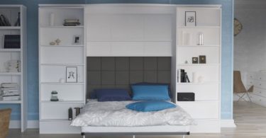 Vetrino White Queen Wall Bed