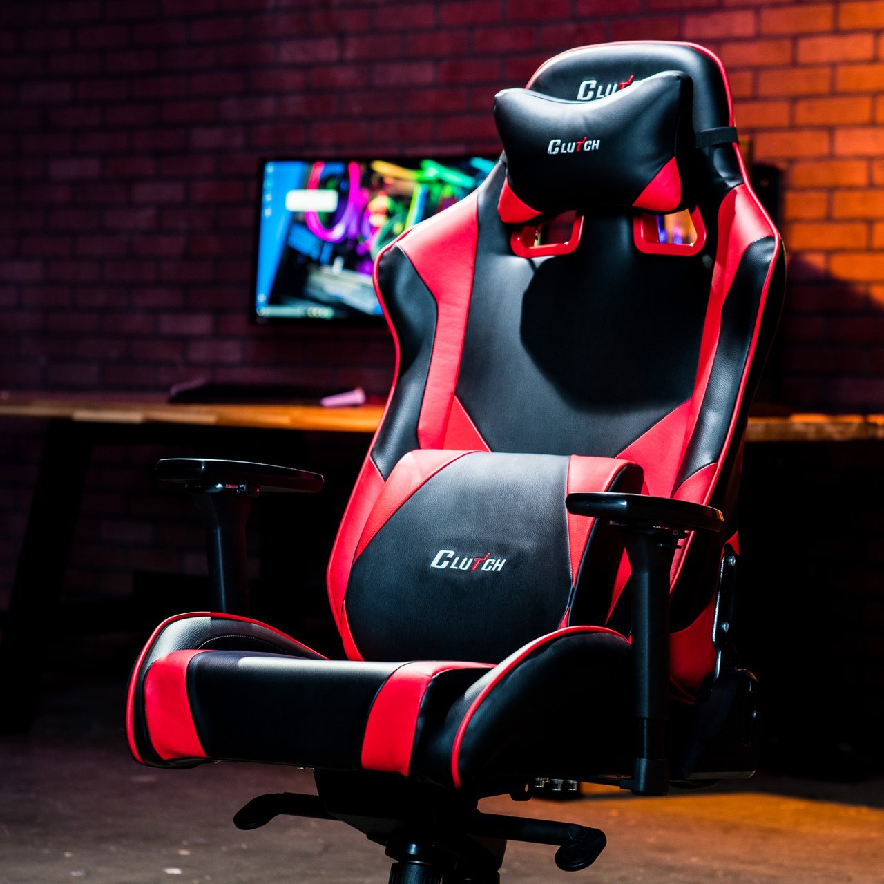Black & Red Premium Gaming Chair by Clutch Chairz