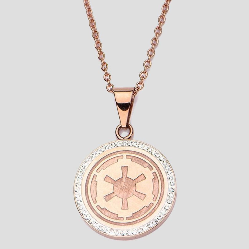 Star Wars Galactic Empire Symbol Rose Gold Plated Necklace