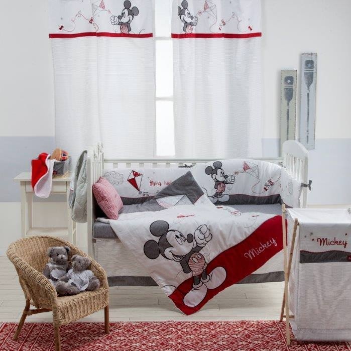 Disney Gray Mickey Crib Bedding Set