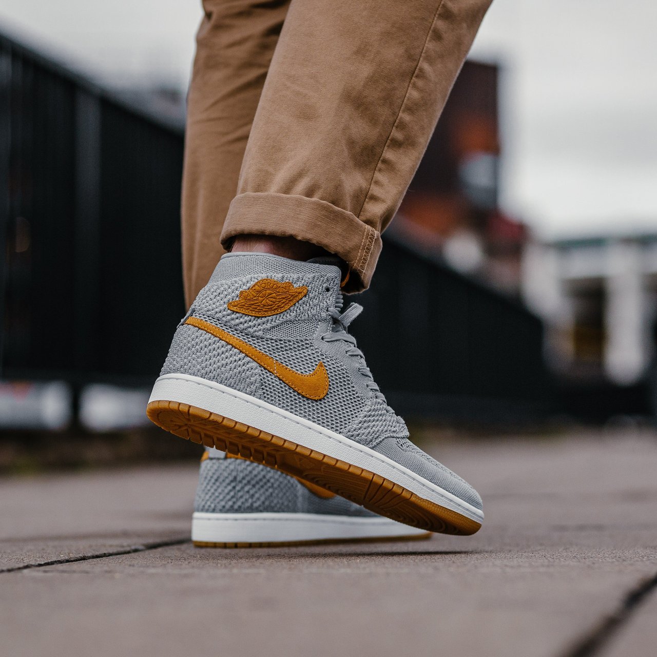 air jordan 1 retro high flyknit grey