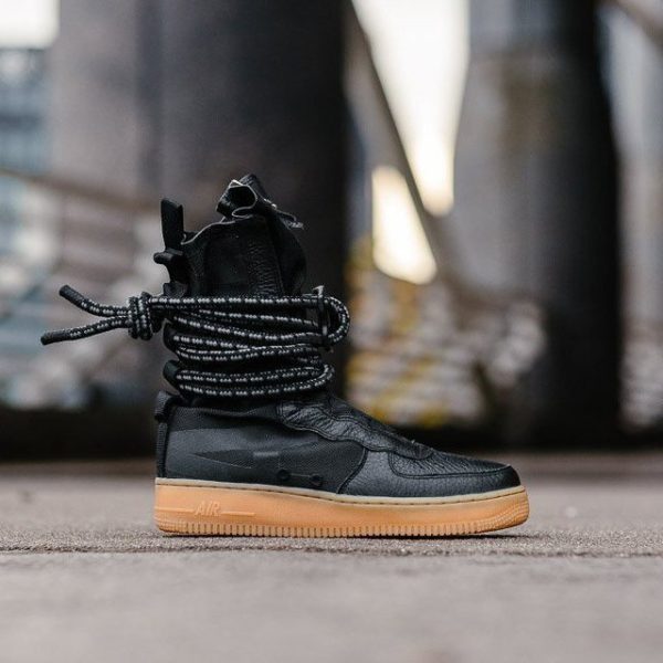 nike air force 1 boots black and white