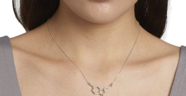 Caffeine Molecule Necklace by Silver Phantom Jewelry