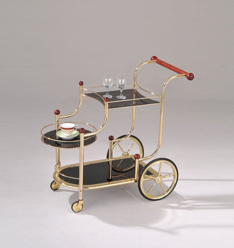 ACME Furniture Acme 98006 Lacy Glass Serving Cart