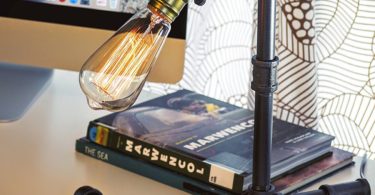 Loft Living Designer Steampunk Water Piping Desk Lamp