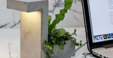 Concrete Desk Lamp With Planter