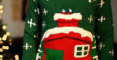 Stuck Santa Digital Knitted Christmas Sweater