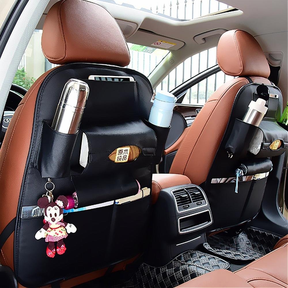 Car Back Seat Leather Storage Bag