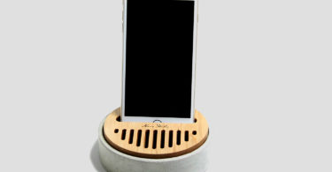 Concrete Cell Phone Stand Maple Wood Speaker Sound Amplifier