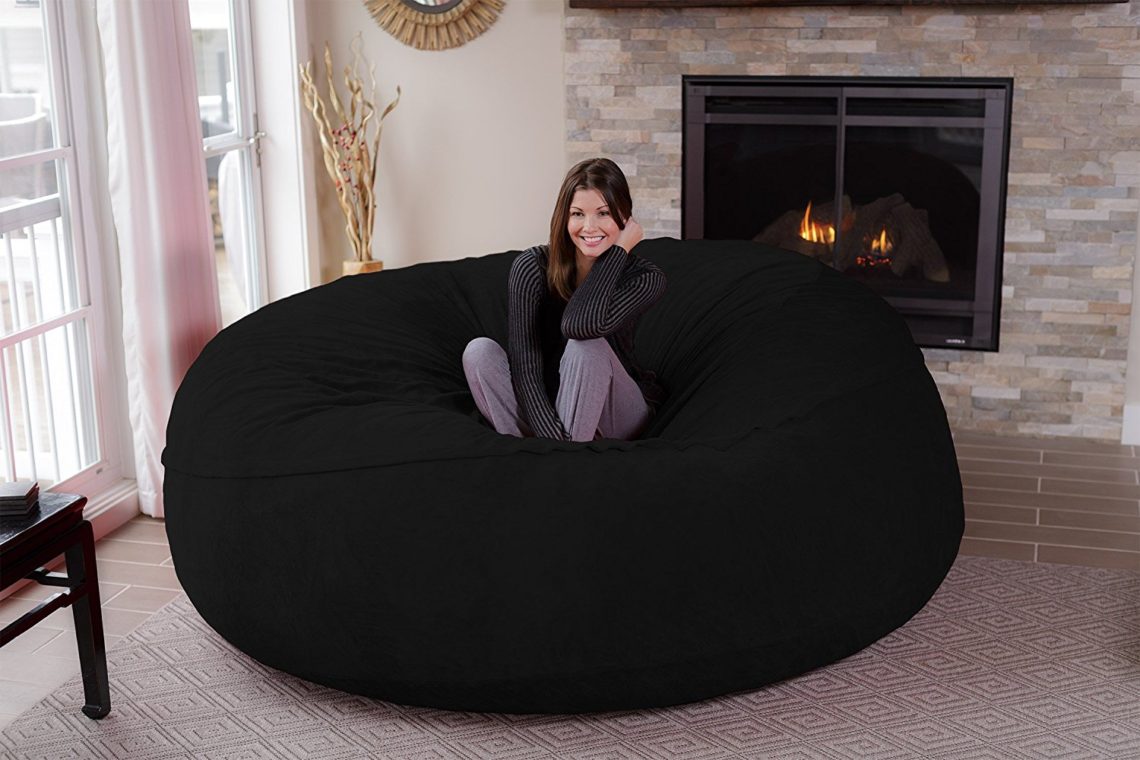 Chill Sack Bean Bag Chair: Giant 8' Memory Foam Furniture Bean Bag ...