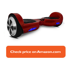 red hoverboard with blue lights