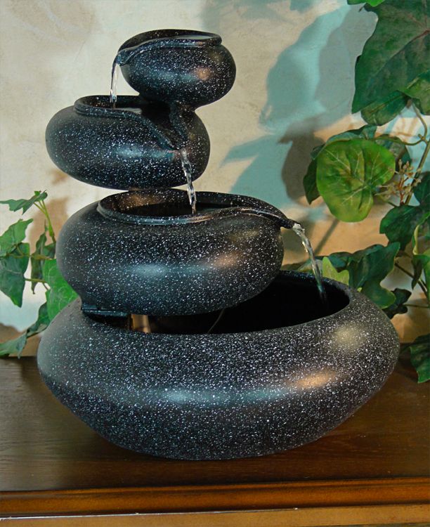 Gifts & Decor 4-Tier Tabletop Water Fountain Decorative Sculpture