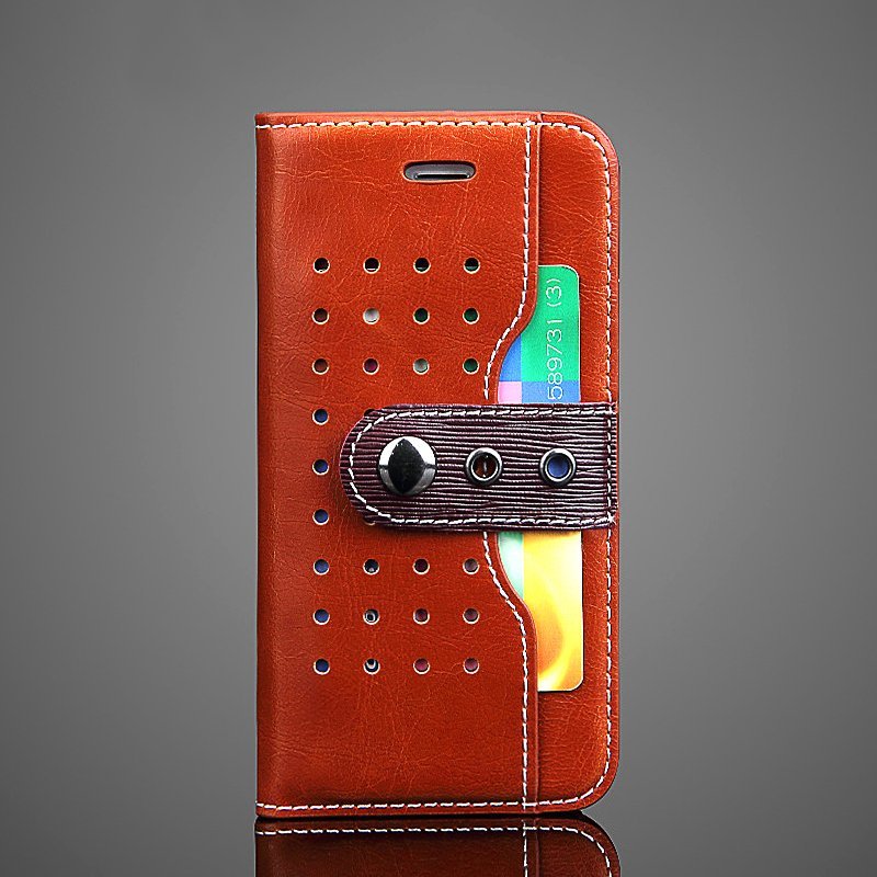 Punched Leather iPhone Wallet Case