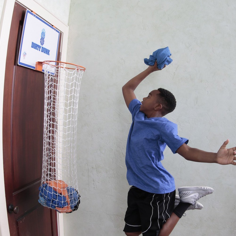 Dirty Dunk Over-the-Door Basketball Hoop Laundry Hamper