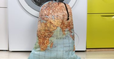 Kikkerland Travel-Size Laundry Bag, World Map